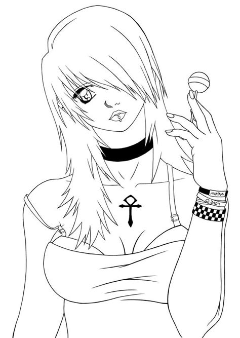 Emo Cartoon Free Coloring Pages