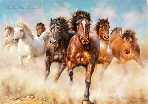 The Eight Galloping Horses Wild Horses Running Dust Horses