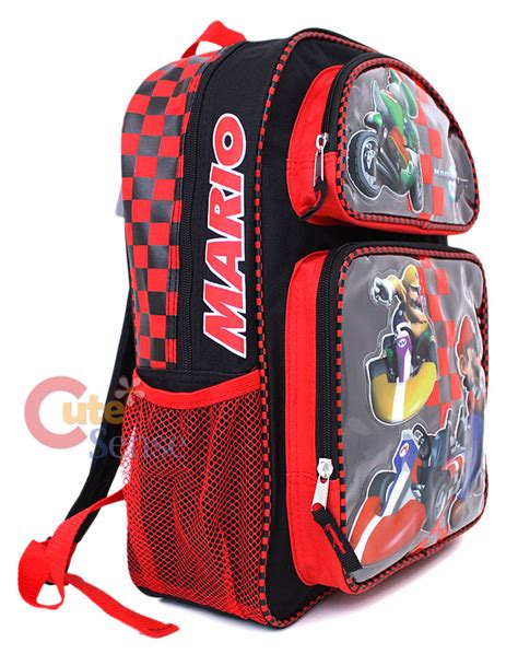 Super Mario Wii Kart School Backpack Lunch Bag Set 16 Ebay