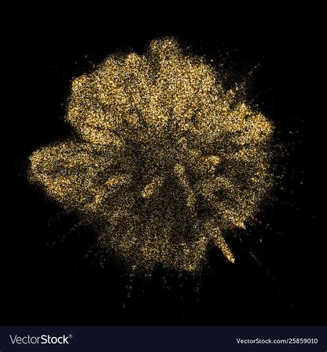 Golden Glitter Particles Explosion Blast Vector Image