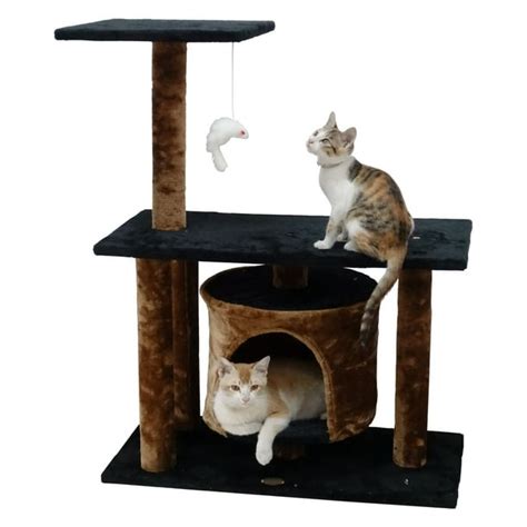Go Pet Club 38 In Cat Tree And Condo Scratching Post Tower Brown