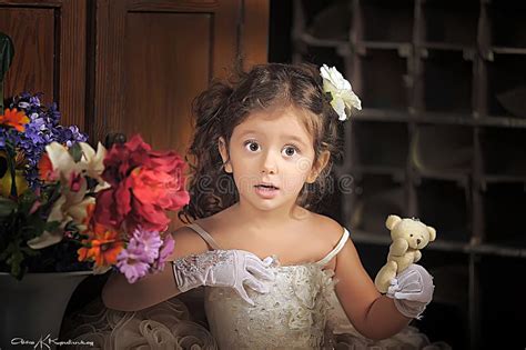 Little Girl In A White Princess Dress Stock Image Image Of Back