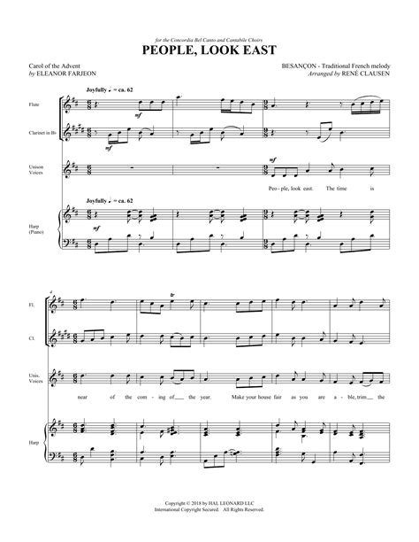 People Look East Score Sheet Music René Clausen Choir Instrumental Pak