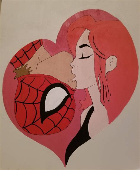 The Kiss Spiderman And Mary Jane Etsy