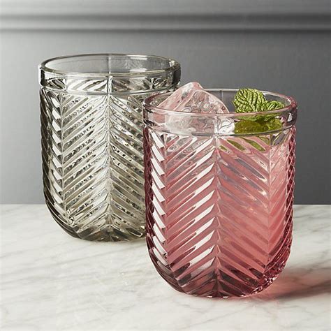 Eloise Smoke Grey Double Old Fashioned Glass Cb2 Old Fashioned