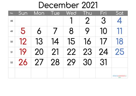 June 2021 Printable December Calendar Calendar 2020 Time And Date