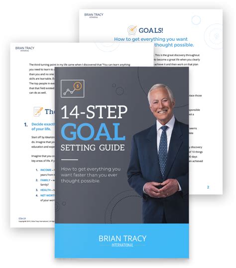 14 Step Goal Setting Guide Free Download Brian Tracy Step Goals