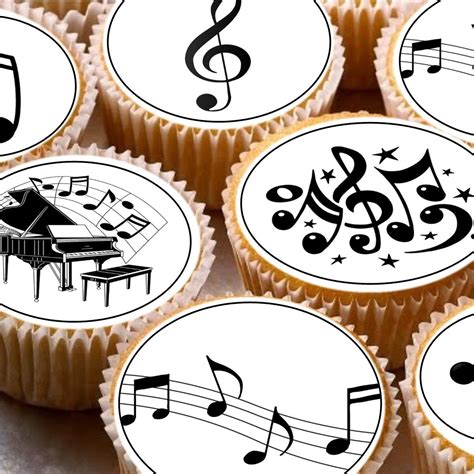 Cake Toppers 24 Precut Musical Instrument Music Proms Edible Wafer