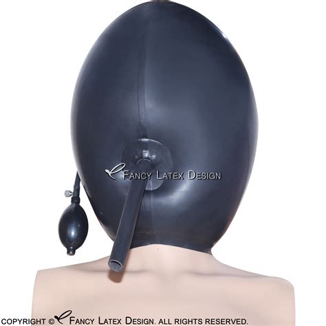 2017 Inflatable Sexy Latex Hoods Rubber Ball Masks Cocoon Balloon Fetish Bondage Hand Pumb