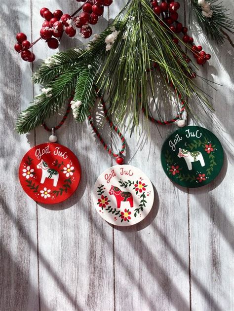 Set Of 3 Swedish Christmas Scandinavian Christmas Dala Horse Etsy