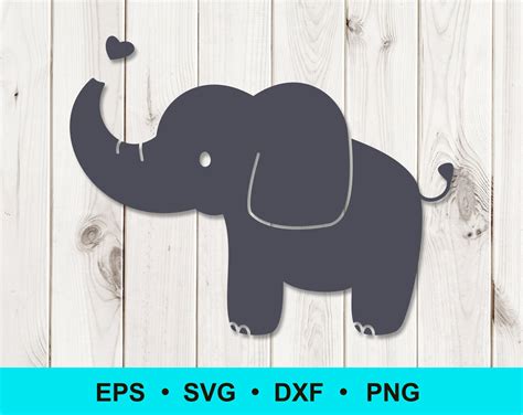 Baby Elephant Svg Png Dxf Eps Files For Cricut Silhouette Etsy
