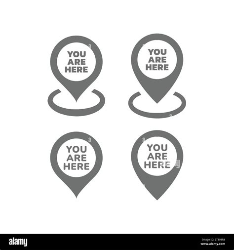You Are Here Location Pin Vector Icons Map Pin Directions And Route Icon Set Stock Vector