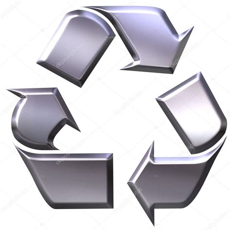 3d Silver Recycling Symbol For Metals ⬇ Stock Photo Image By