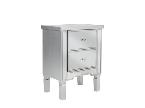 2 Drawer Mirrored Bedside Table Tigy Uk