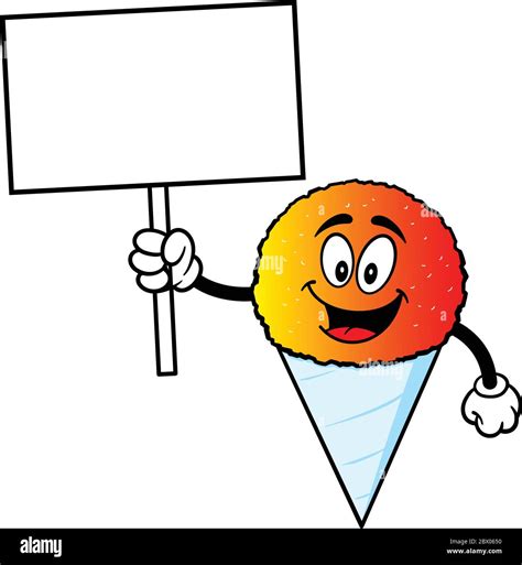Snow Cone With Sign A Cartoon Illustration Of A Snow Cone With A Sign Stock Vector Image And Art