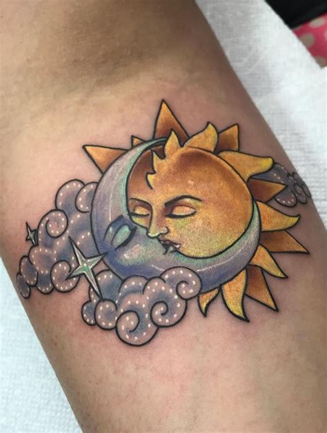 Beautiful Sun Moon Tattoo Tattoo Artist Jennifer Fowler Moon Sun