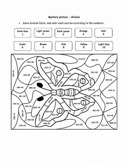 Division Math Worksheets Puzzle Mystery Fun Butterfly