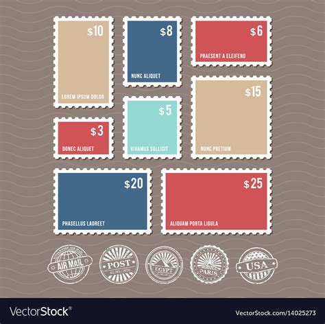 Blank Postage Stamps In Different Sizes Royalty Free Vector