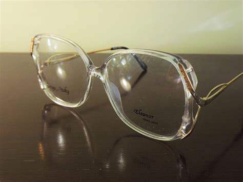 Big Womens Eyeglasses Funky S White See Through Clear And Gold