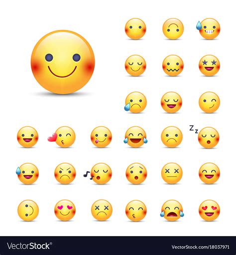 Smileys Icon Set Emoticons Pack Happy Royalty Free Vector