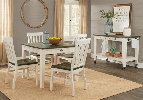 Keston White 5 Pc Square Counter Height Dining Room Dining Room Sets