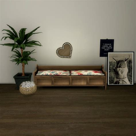 Leo 4 Sims Storage Bench And Heart Lamp Sims 4 Downloads