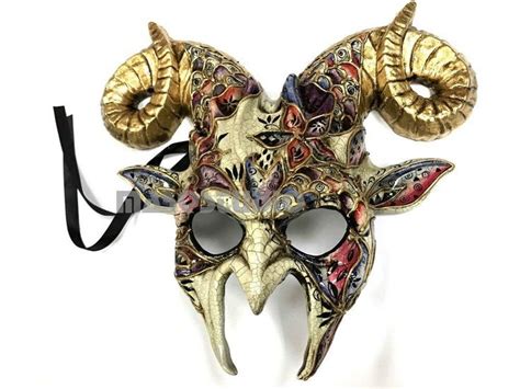 Goat Ram Masquerade Ball Mask Horns Halloween Costume Haunted House