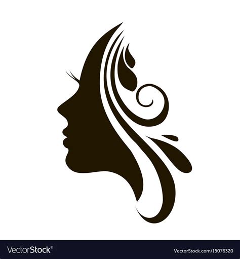Beautiful Woman Face And Hair Fashion Icon Vector Image Woman Face