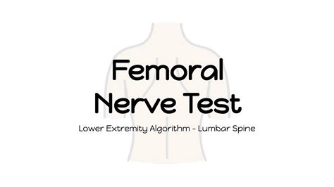 Femoral Nerve Test Youtube