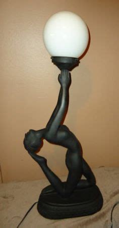 Vintage Art Deco Nouveau Nude Woman Black Table Lamp X Glass Globe My Xxx Hot Girl