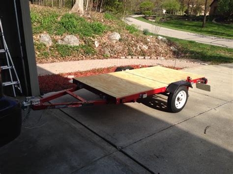 This folding trailer only takes up 24 in. HAUL MASTER Heavy Duty Folding Trailer 1195 lb. Capacity 48 x 96 in. for Sale in Columbus, OH ...