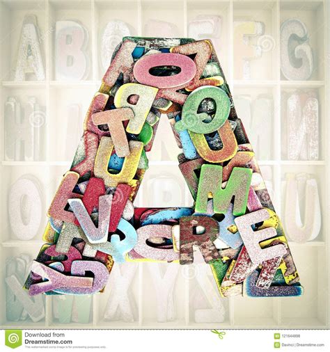 Small Wooden Letters To Make Up The Letter A Stock Photo Image Of