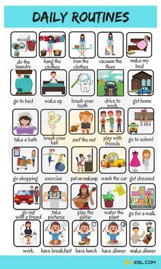 58 ideas de Daily Routines vocabulario en ingles clase de inglés