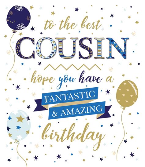 Cousin Birthday Card Happy Birthday Cousin Male Cousin Birthday