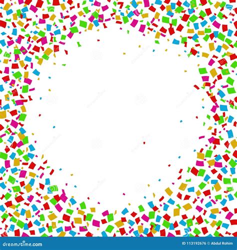 Colorful Confetti Frame On White Background Stock Vector Illustration