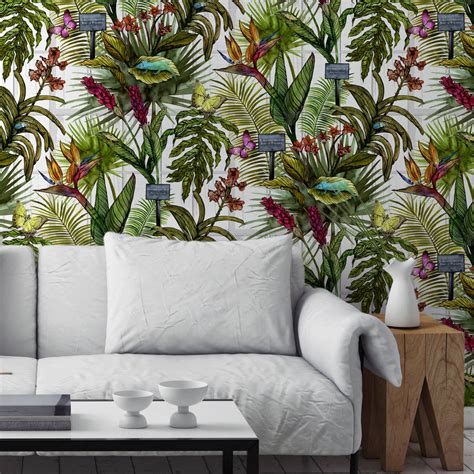 Tropical Hothouse Botanical Wallpaper By Terrarium Designs Eb6