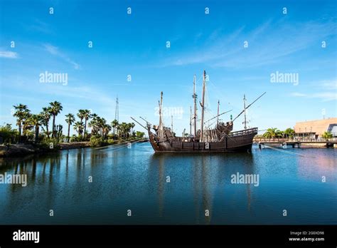 A Replica Of The Ships Sailed By Christopher Columbus In 1492 Stock