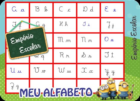 Alfabeto Minions Letra Cursiva No Elo7 Empório Escolar 621e6a