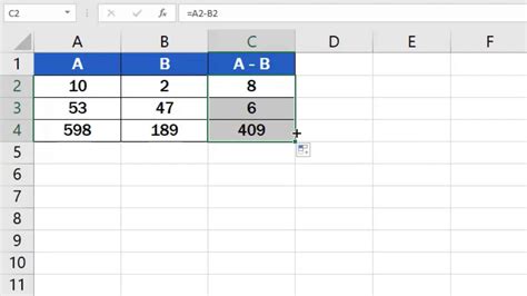 How To Subtract Numbers In Excel Basic Way