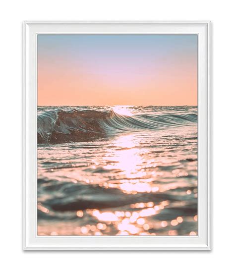 Amazon.com: Sunset Sunrise Beach Ocean Waves Nautical Photography Print, Unframed, Coastal Home ...