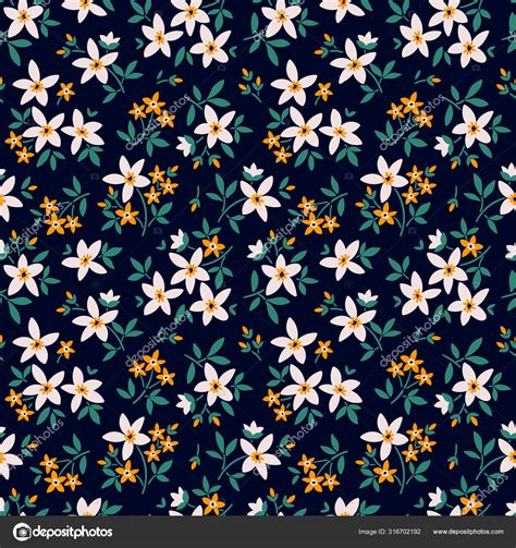 Cute Floral Pattern Small Flowers Ditsy Print Seamless Vector Texture