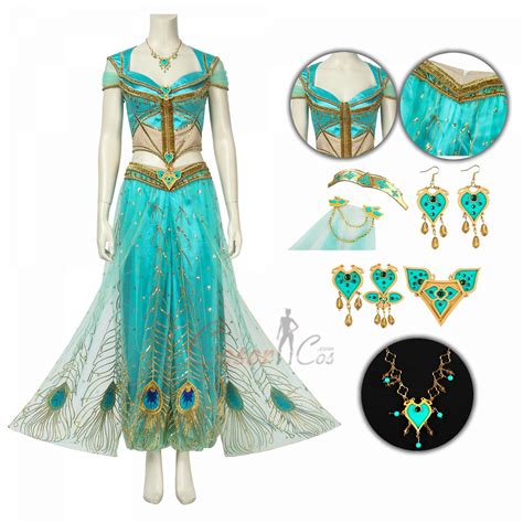 Princess Jasmine Costume 2019 Movie Aladdin Cosplay Party Dress Jasmine Costume Princess
