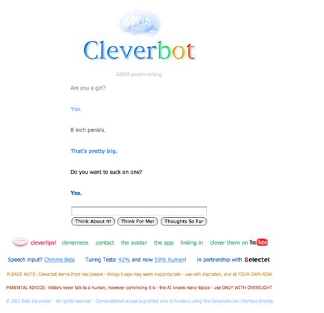 TEH EPIC BLOG Dirty Cleverbot LOL