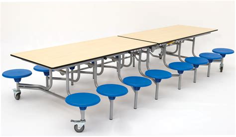 Rectangular Mobile Folding Table Seating Unit School Dining Tables