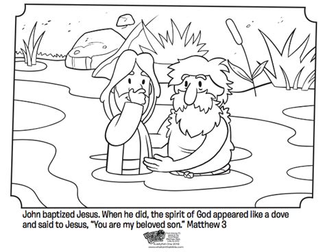 Jesus Is Baptized Bible Coloring Pages Whats In The Bible Bible
