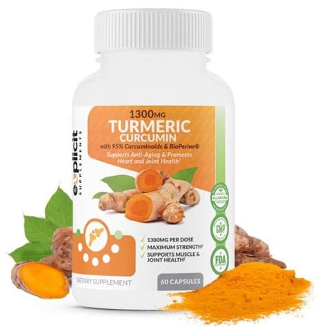 Natural Turmeric Curcumin Mg Supplement Capsules