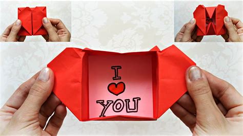 Origami Heart Box With A Message Heart Enveloppe That Opens Like A