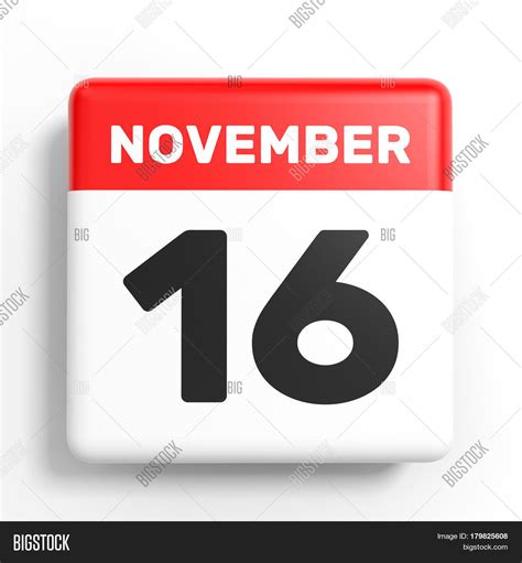 November 16 Calendar On White Image And Photo Bigstock