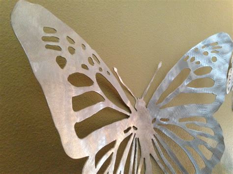 Metal Wall Art Butterflies Three Dimensional Aluminum Hand