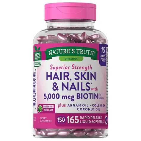 Natures Truth Superior Strength Hair Skin And Nails With 5000mcg Biotin
